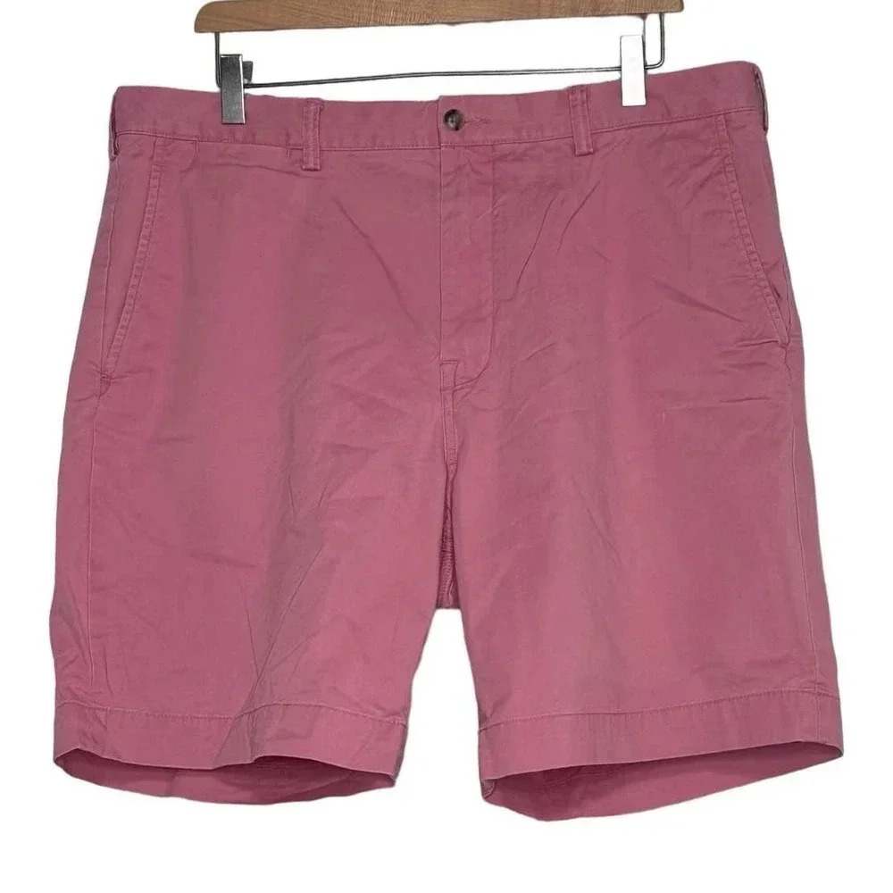 Ralph Lauren Polo Chino Shorts 36 Pink Stretch Classic Cotton Twill 9" Inseam